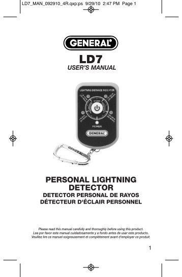 PERSONAL LIGHTNING DETECTOR - General Tools And Instruments