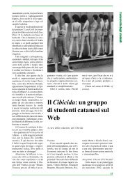 Il Cibicida: un gruppo di studenti catanesi sul Web - Università degli ...