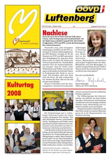 Kulturtag 2008 Nachlese - Luftenberg