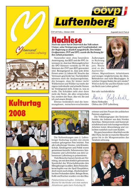 Kulturtag 2008 Nachlese - Luftenberg