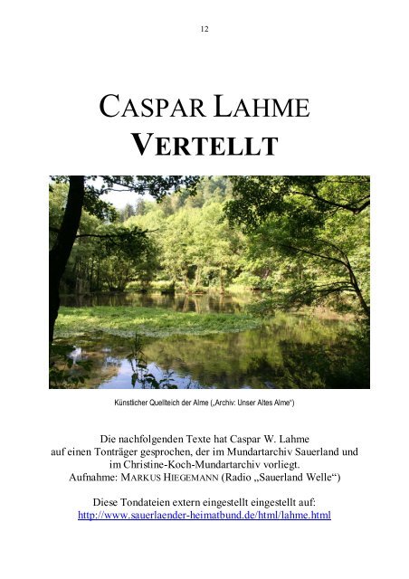 Caspar Lahme: Vertellt - Sauerlandmundart