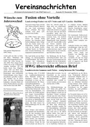 Vereinsnachrichten - HWG Nebra eV