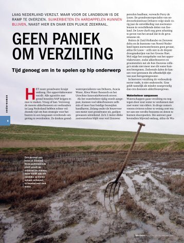 GEEN PANIEK OM VERZILTING - Acacia Water