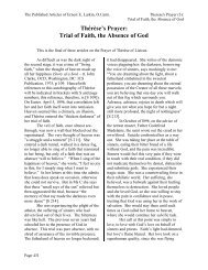 Thérèse's Prayer: Trial of Faith, the Absence of God - Carmelnet