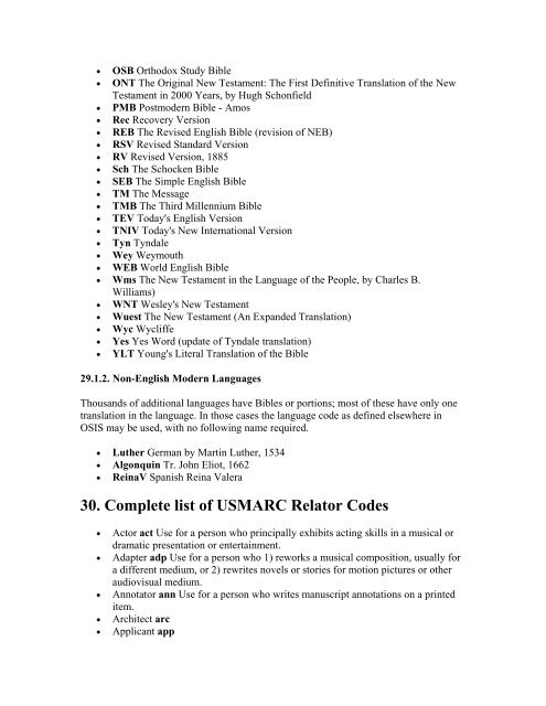 OSIS? 2.0.1 User's Manual - Web services are running on AMBIB