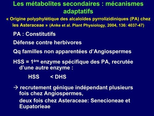 Les métabolites secondaires - Ecobio - Université de Rennes 1