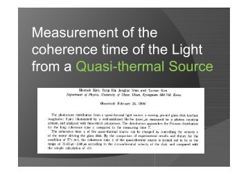 Measurement of the coherence time of the Light from a Quasi ...
