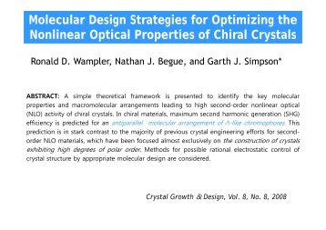Molecular Design Strategies for Optimizing the Nonlinear Optical ...