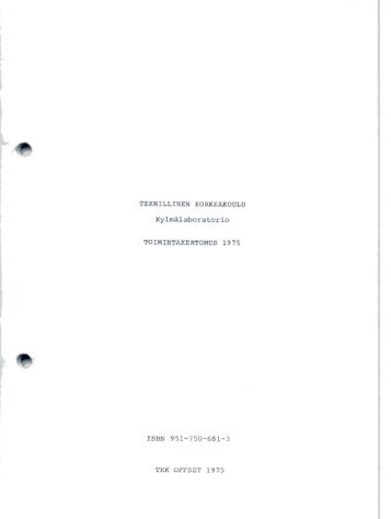 TKK OFFSET 1975 ' - OV Lounasmaa Laboratory - TKK