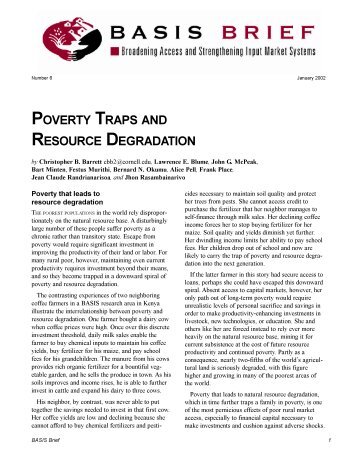 POVERTY TRAPS AND RESOURCE DEGRADATION