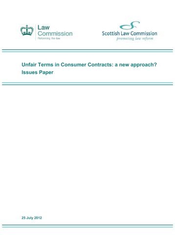Unfair Terms in Consumer Contracts: a new ... - Law Commission