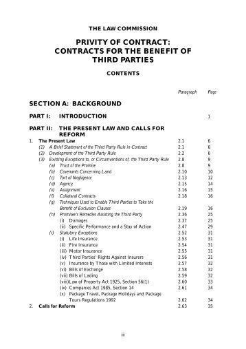 LC242 Privity of Contract for the Benefit of Third ... - Law Commission