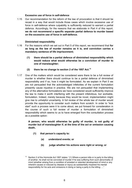 lc290 Partial Defences to Murder report - Law Commission