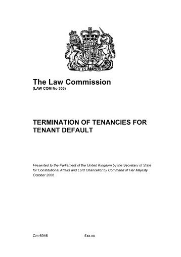 Termination of Tenancies for Tenant Default - Law Commission