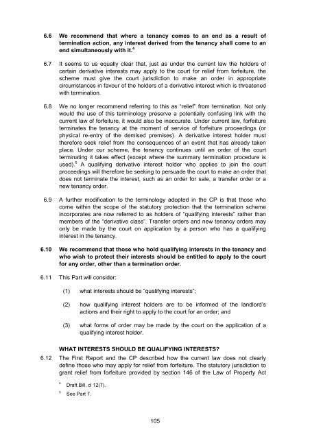 Termination of Tenancies for Tenant Default - Law Commission