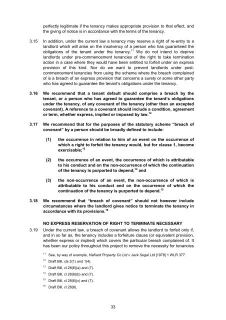 Termination of Tenancies for Tenant Default - Law Commission