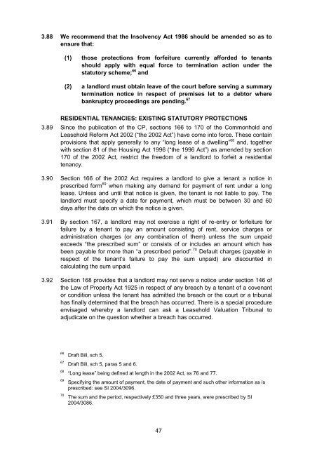 Termination of Tenancies for Tenant Default - Law Commission