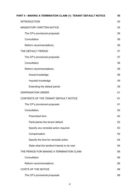 Termination of Tenancies for Tenant Default - Law Commission