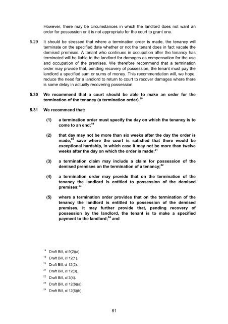 Termination of Tenancies for Tenant Default - Law Commission