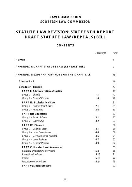 STATUTE LAW REVISION: SIXTEENTH ... - Law Commission