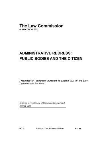Administrative Redress Public Bodies and the ... - Law Commission