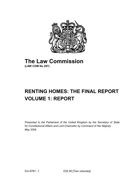 Renting Homes: The Final Report - Law Commission