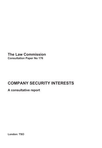 Company Security Interests Consultative Report - Law Commission