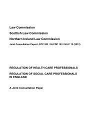 Regulation of Health and Social Care Professionals Consultation