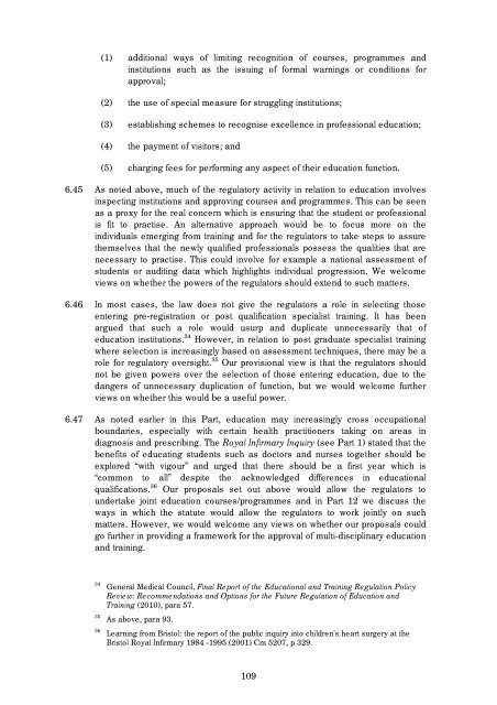 Regulation of Health and Social Care Professionals Consultation