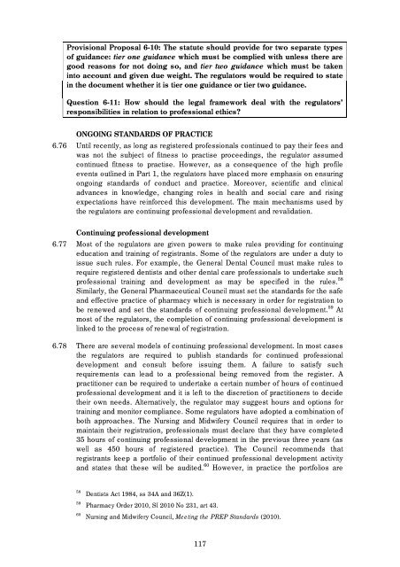 Regulation of Health and Social Care Professionals Consultation