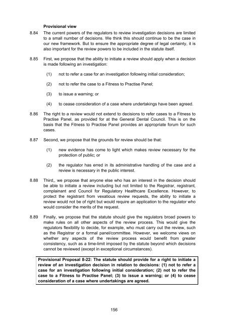 Regulation of Health and Social Care Professionals Consultation