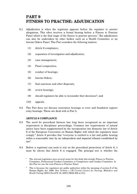 Regulation of Health and Social Care Professionals Consultation