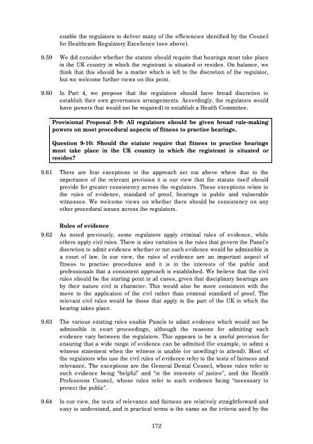 Regulation of Health and Social Care Professionals Consultation