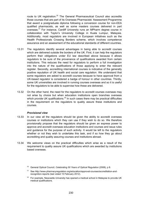 Regulation of Health and Social Care Professionals Consultation