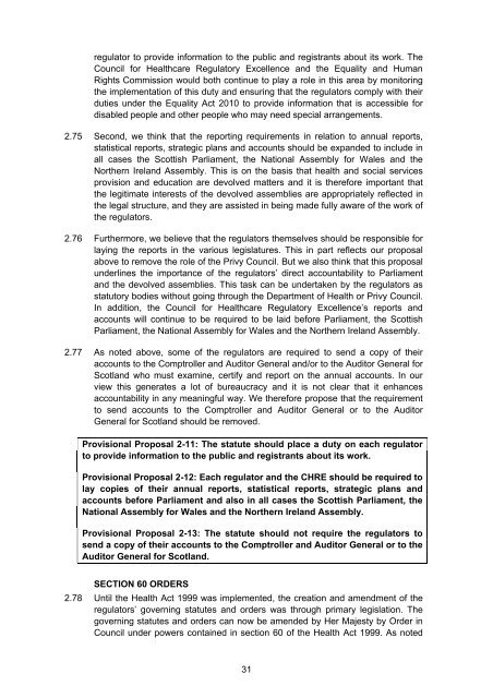 Regulation of Health and Social Care Professionals Consultation