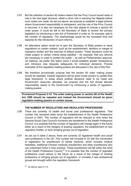 Regulation of Health and Social Care Professionals Consultation