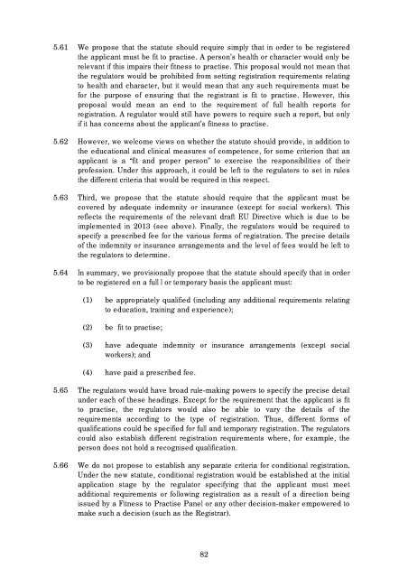 Regulation of Health and Social Care Professionals Consultation