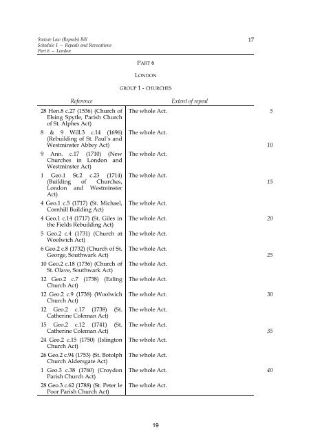 Statute Law Repeals - Law Commission - Ministry of Justice