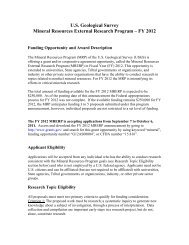 USGS Mineral Resources External Research Program for FY 2012