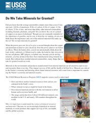 Do We Take Minerals for Granted? - Mineral Resources Program ...
