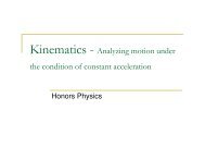 Kinematics - Analyzing motion under the condition of constant ...