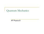 AP Physics B - Quantum Mechanics