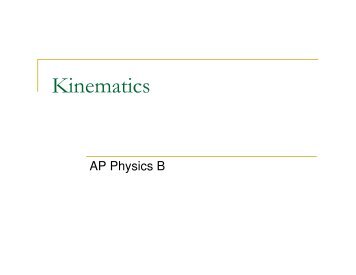 AP Physics B - Kinematics