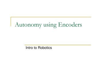 Autonomy using Encoders