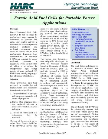 Formic Acid Fuel Cells for Portable Power Applications