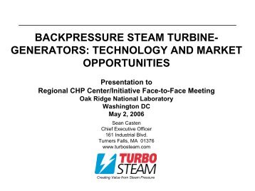 BACKPRESSURE STEAM TURBINE- GENERATORS ...