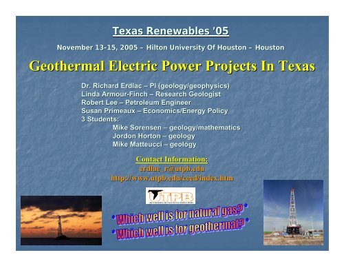 Geothermal Electric Power Projects In Texas