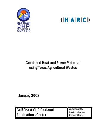 Combined Heat and Power Potential using Texas Agricultural ...