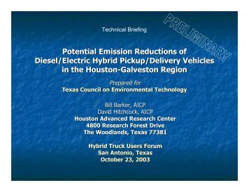 Potential Emission Reductions of Diesel/Electric Hybrid Pickup ...