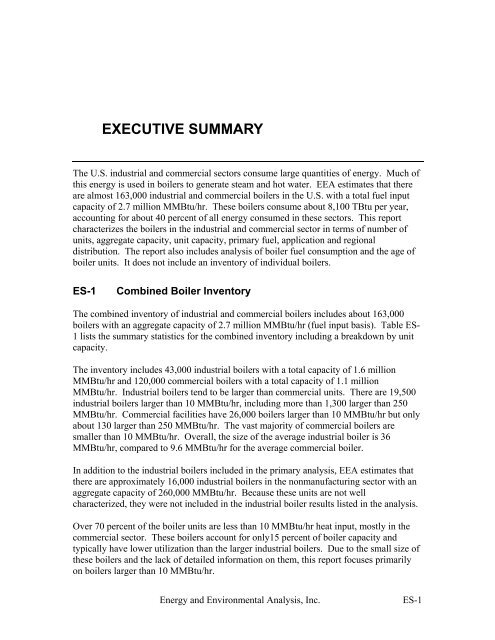 Characterization of the U.S. Industrial Commercial Boiler Population